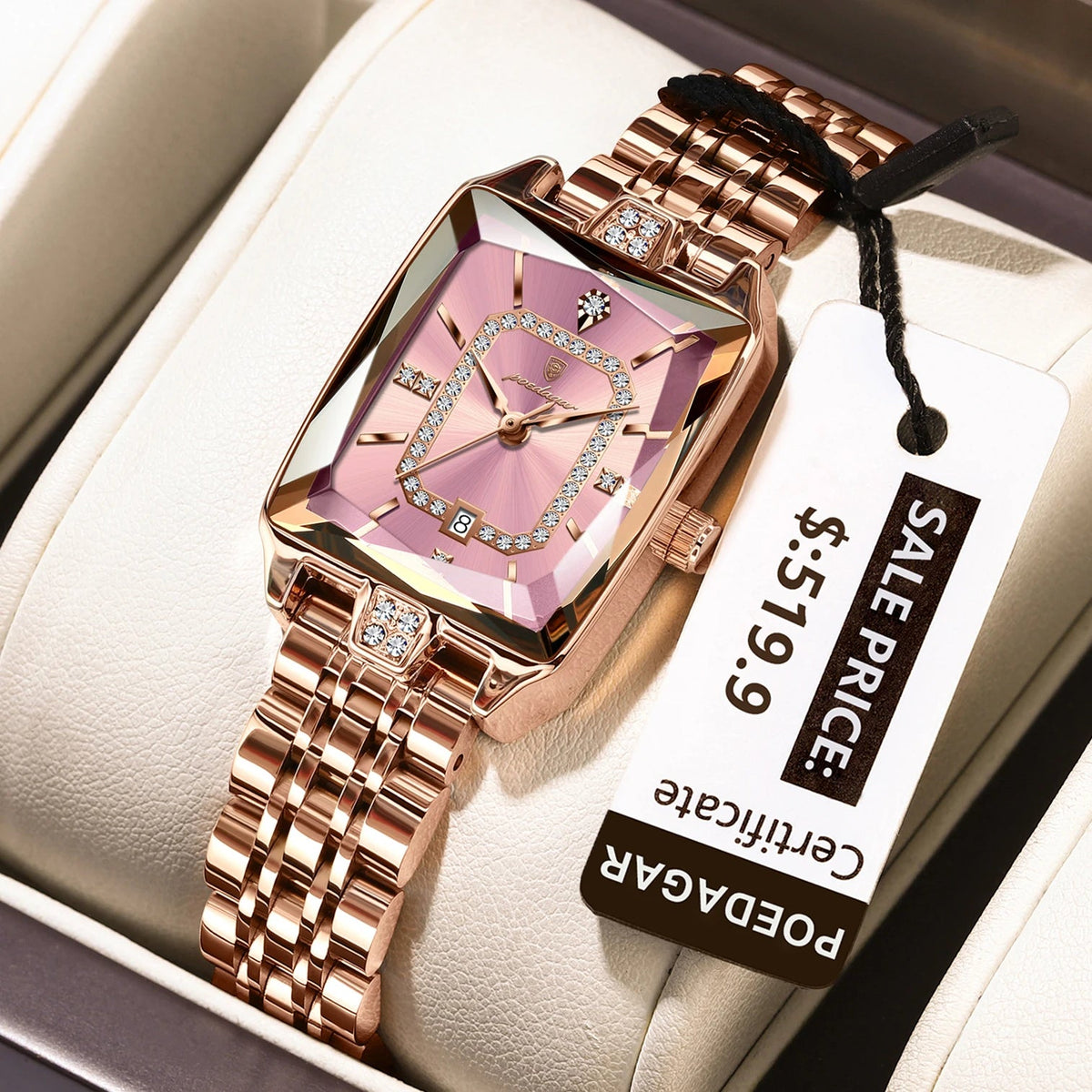 POEDAGAR Luxury Watch For Woman Waterproof Calendar High Quality Ladies Watch Stainless Steel Quartz Women's Watches Elegant+Box Good Vibrations