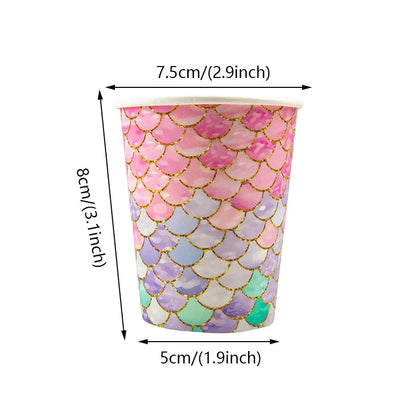 Mermaid Party Decorations Supplies Mermaid Disposable Plates Cup Napkins Set for Girls Baby Shower Mermaids Princess Birthday Good Vibrations