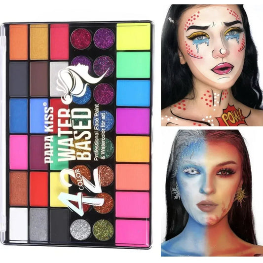 42 Color Eye Shadow Palette Face Body Painting Make Up Easy To Clean Makeup Body Paint Festival Halloween Body Paint Wholesale Good Vibrations