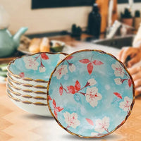 7.5inch Japanese Household Noodle Bowl Ceramic Soup Bowl With Handle Salad  Bowl Pasta  Fruit Bowl Microwave  Kitchen Tableware Good Vibrations