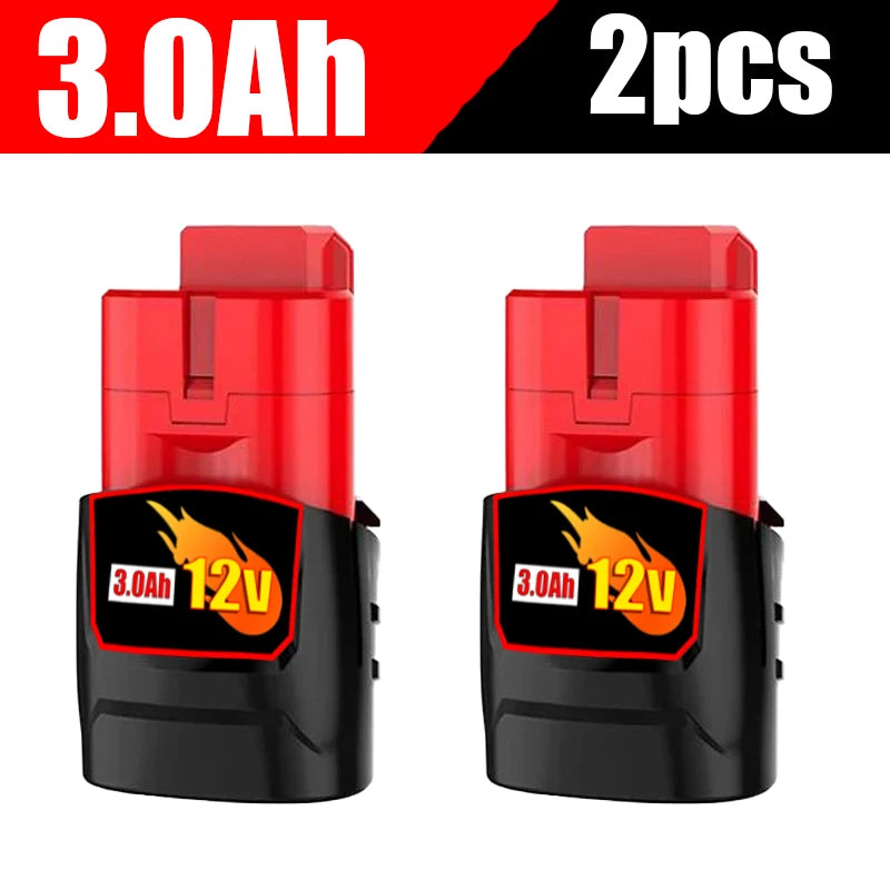 Milwaukee M12 Battery 12.0Ah 12V Rechargeable Battery For Milwaukee M12 Tool 48-11-2402 48-11-2411 48-11-2401MIL-12A-LI Good Vibrations