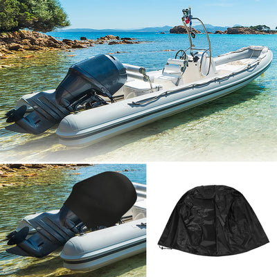 Uxcell Half Motor Engine Boat Cover 15-250HP 210D Oxford Cloth Waterproof Sun Dustproof Marine Engine Protector Cover
