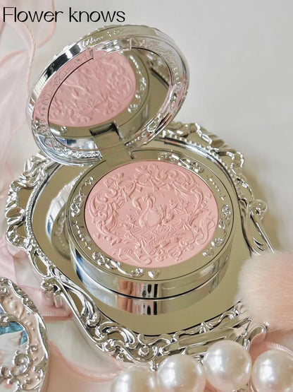 Flower Knows Swan Ballet Collection Embossed Blush Long-lasting Matte Powder Cheek Blusher Natural Brightening Cosmetic 5g Good Vibrations