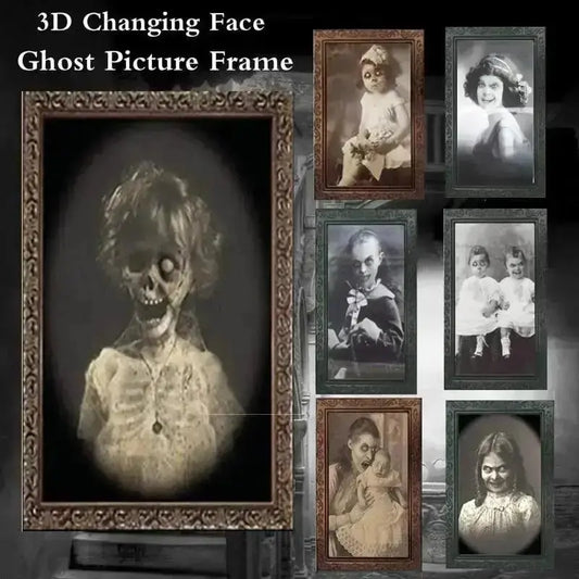 Pretty 3D Changing Face Ghost Picture Frame Halloween Decoration Horror Craft Supplies Haunted House Party Decor Halloween Props Good Vibrations