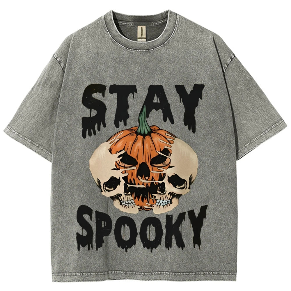 Neutral Style Retro Outfit T-Shirt Pure Cotton High Quality Pumpkin Letter Graphic Printing Fashion Trend Loose Short Sleeves Good Vibrations