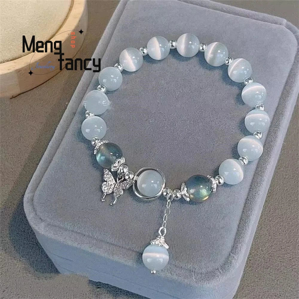 Natural Cat's Eye Butterfly Bracelet Personalized Exquisite Elegant Sexy Young Girls Fashion Jewelry Best Selling Holiday Gift Good Vibrations