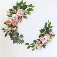 Large 2Pcs Artificial Flower Swag Floral Swag Garland Wedding Arch Flowers Kit for Sign Rustic Artificial Floral Swag Arch Decor Good Vibrations