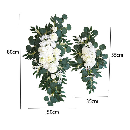 Large 2Pcs Artificial Flower Swag Floral Swag Garland Wedding Arch Flowers Kit for Sign Rustic Artificial Floral Swag Arch Decor Good Vibrations