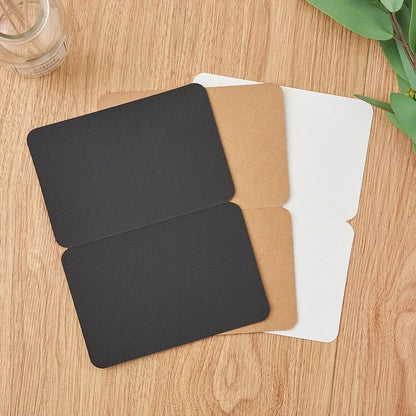 DIY Handmade Invitation Card 10PCS Blank Kraft Paper Gift Bouquet Message Card Folding Greeting Card For Festival Birthday Decor Good Vibrations