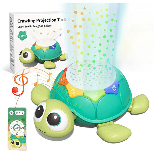 Baby Toys 6-12 Months Musical Crawling Turtle Baby Toys with Light & Sound Remote Crawling Elephant Early Developmental Toys Good Vibrations