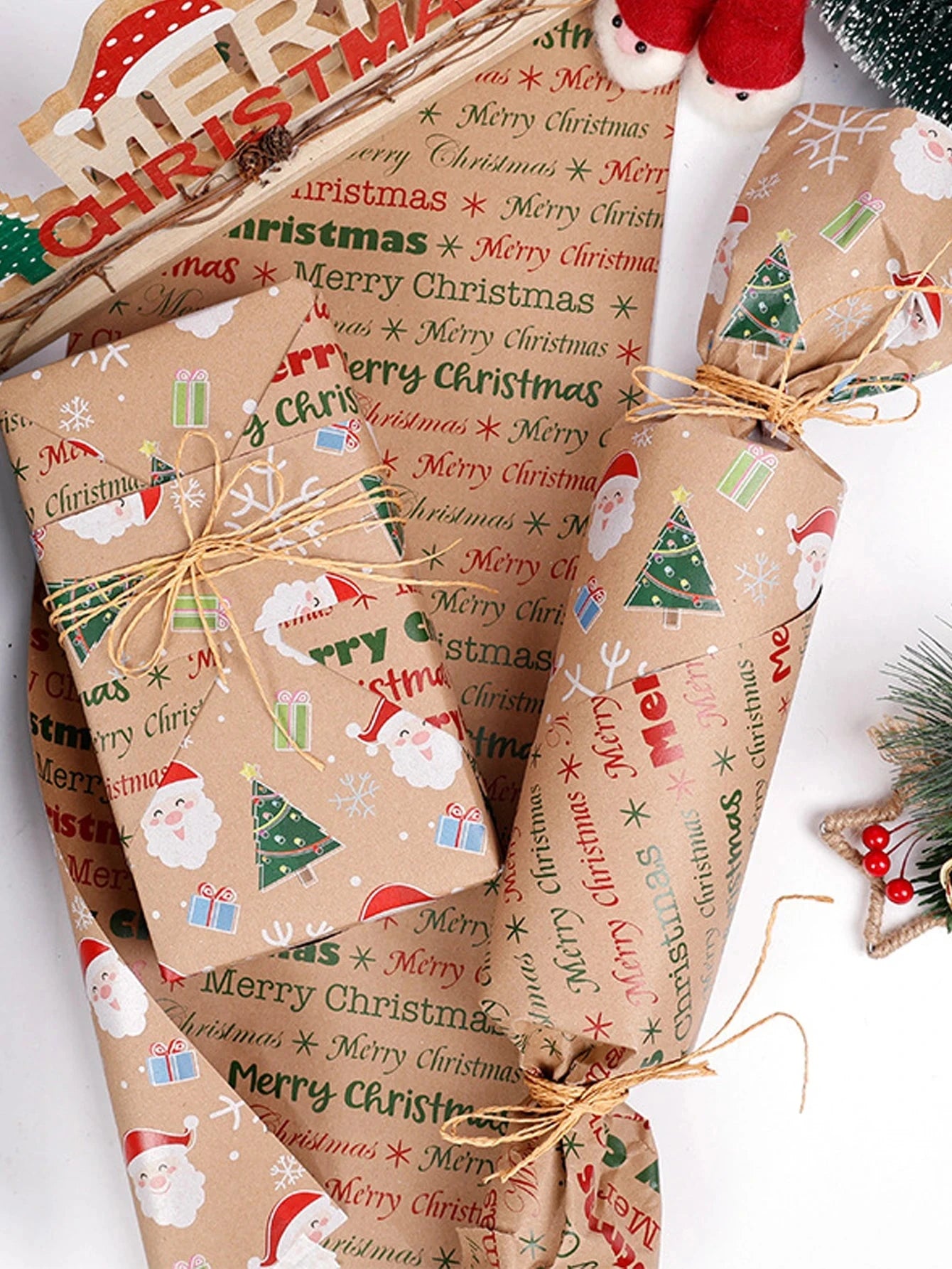 Christmas Gift Wrapping Paper Gift Wrapping Paper Christmas Trees Packaging Gift Paper Suitable for Birthdays and Festivals Good Vibrations