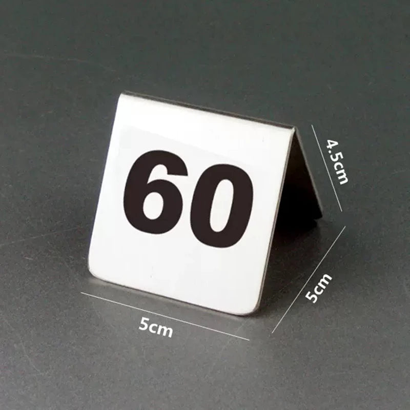 Double Sides Stainless Steel Table Numbers Square Table Digital Card Plate Restaurant Hotel desk Number,10Pcs per Set Good Vibrations