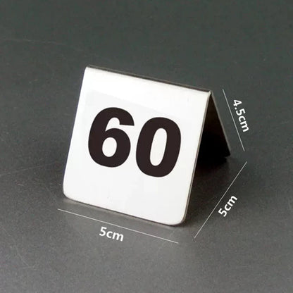 Double Sides Stainless Steel Table Numbers Square Table Digital Card Plate Restaurant Hotel desk Number,10Pcs per Set Good Vibrations