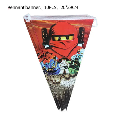 Ninjas Birthday Party Supplies Decorations Disposable Tableware Popcorn Paper Plates Balloons For Boys Kids Birthday Baby Shower Good Vibrations