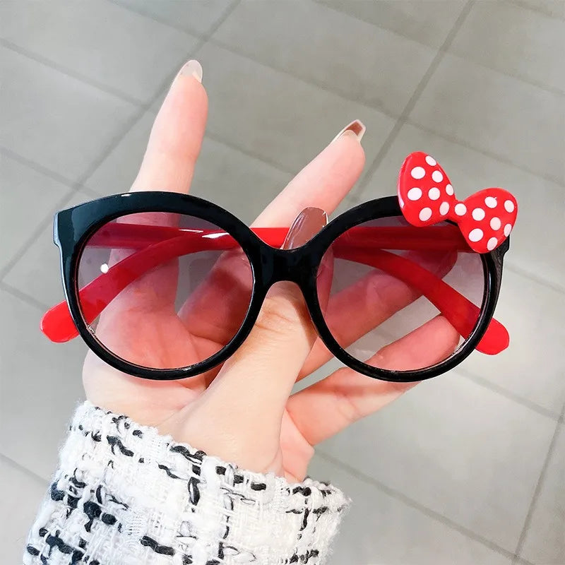 1PC new plastic children's sunglasses with UV protection, girls' glasses with bow tie, little princess Good Vibrations