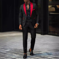 Men's New Fashion Business Casual Two-piece, Comfortable and Breathable Slim-fit Side Slit Single-button Suit Jacket+trousers Good Vibrations