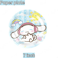Cinnamoroll Birthday Decorations Paper Disposable Tableware Set Cup Plate Napkin Tablecloth Baby Shower Kid Event Party Supplies Good Vibrations