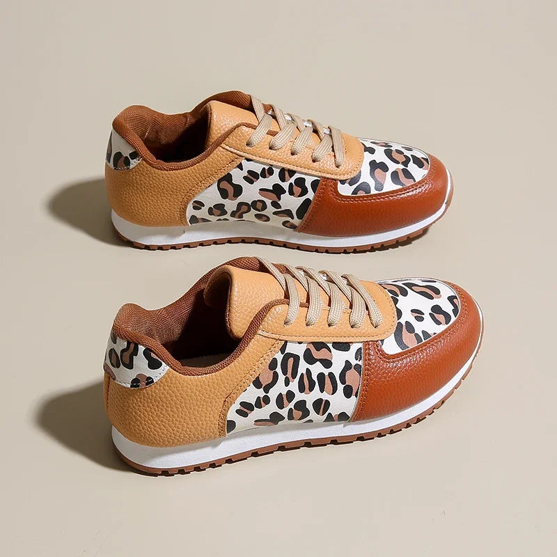 2025 Spring Women's Running Shoes, Casual Walking Training Shoes, Fashion Leopard Pattern Comfortable Casual Tennis Shoes Good Vibrations
