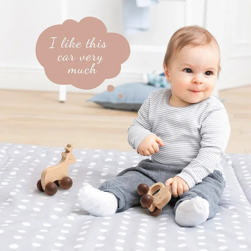 Wooden Cars Toys Maple Diy Crafts for Students Home Activities Montessori Grasping Teething Toy Newborn Birthday Gift Wood Block Good Vibrations