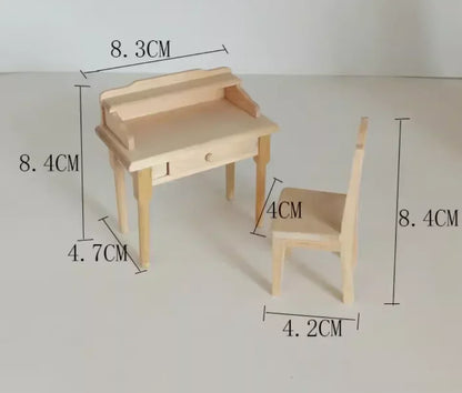 1:12  Miniature Dollhouse Furniture Model Play House Toy Cabinet Wooden Clamshell Desk New Diy Miniature Dollhouse Accessories Good Vibrations