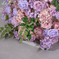 Luxury Flower Row Wedding Arrangement Artificial Flower Row Horn Shape Floral Arch Backdrop Decoration Event Exhibition Decor Good Vibrations