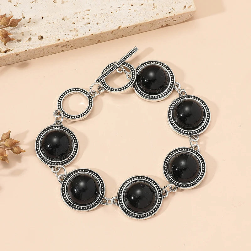 Fashion Boho Vintage Round Pearl Bracelets Bangles For Women Blue Red Black Bead Vintage Bohemian Adjustable Bracelet Jewelry Good Vibrations