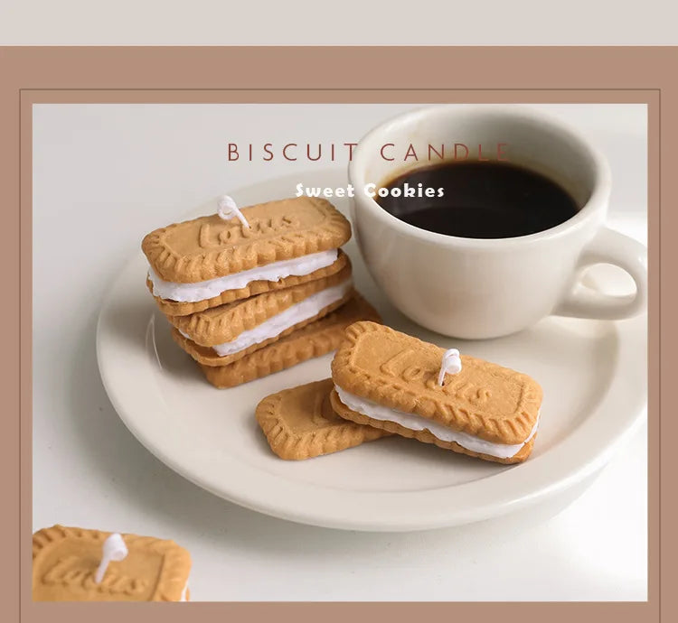 Cute Handmade Biscuit Candle Scented Candle Aromatherapy Soy Wax Candle Wedding Birthday Candles Party Home Decoration Good Vibrations