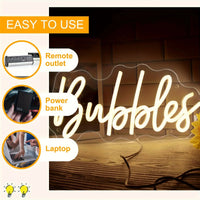 Bubbles LED Neon Sign Light,Bubbles Light, Champagne Wall Party Decor, For Wedding Backdrop Birthday Christmas Party Decor Good Vibrations