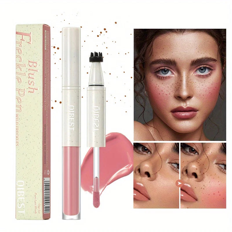 2 in 1 Freckle Blush Multi-pen Natural Wild Freckles + Atmospheric Blush Natural Color Rendering Double Head Double Effect Good Vibrations
