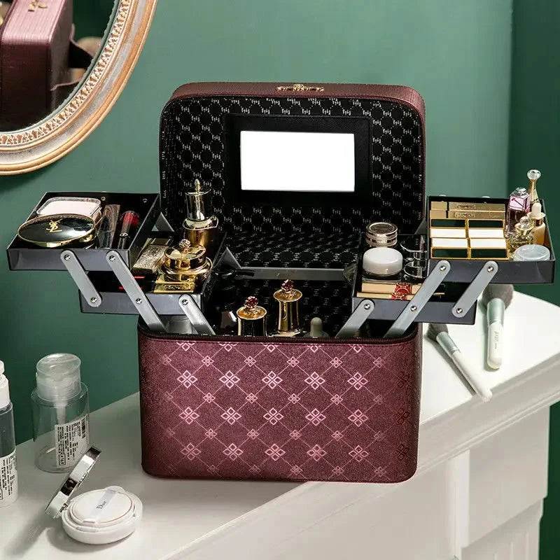 2025 New Fashion Professional Makeup Bag Women Cosmetic Case Female Korean Make Up Storage Organizer Box Fashion Large Good Vibrations