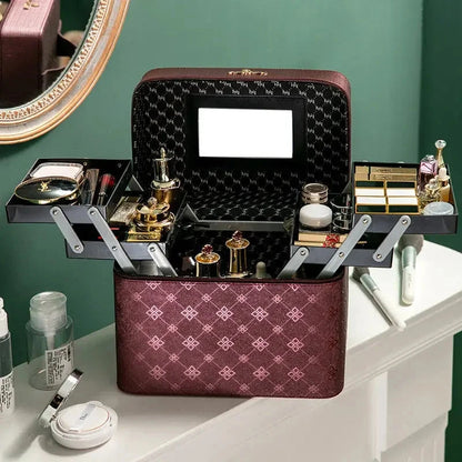 2025 New Fashion Professional Makeup Bag Women Cosmetic Case Female Korean Make Up Storage Organizer Box Fashion Large Good Vibrations