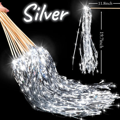 24-150Pcs Lighted Wedding Wands LED Tinsel Wedding Wands Light up Wedding Streamers for Wedding Send off Exits Party Favors Good Vibrations