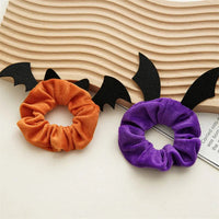 Halloween Festival Hair Accessories Cloth Christmas Elastic Hair Bands Ponytail Holder Women Hair Rope Flannel Scrunchies Good Vibrations