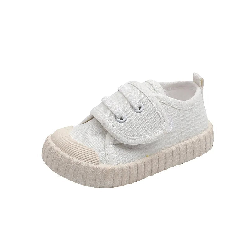 Children's Casual Shoes, Canvas Soft Sole Shoes Spring and Autumn Boys and Girls' Low Top Single Shoes Non-slip Prewalker Kids Good Vibrations