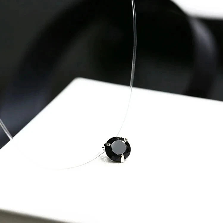 5 Colors Dazzling Zircon Necklace Invisible Transparent Fishing Line Simple Pendant Necklace Jewelry For Women Pearl Jewelry Good Vibrations