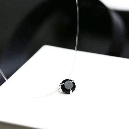 5 Colors Dazzling Zircon Necklace Invisible Transparent Fishing Line Simple Pendant Necklace Jewelry For Women Pearl Jewelry Good Vibrations