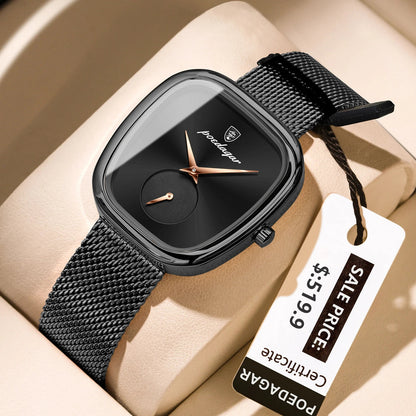 POEDAGAR Luxury Fashion Elegant Ladies Watch Waterproof Watch for Woman Mesh Stainless Steel Quartz Women's Watches Female Reloj Good Vibrations