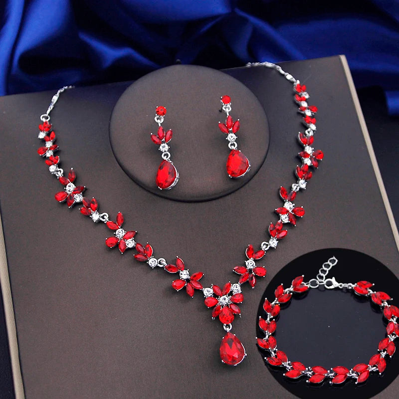 3pc Jewelry Sets for Women Fashion Earrings Bracelets Choker Necklace Set Good Vibrations Adult Super Store