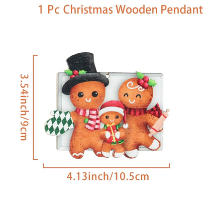 Christmas Wooden Gingerbread Man Xmas Tree Hanging Ornaments Christmas Decor For Home 2024 Cristmas Xmas Gifts Navidad New Year Good Vibrations
