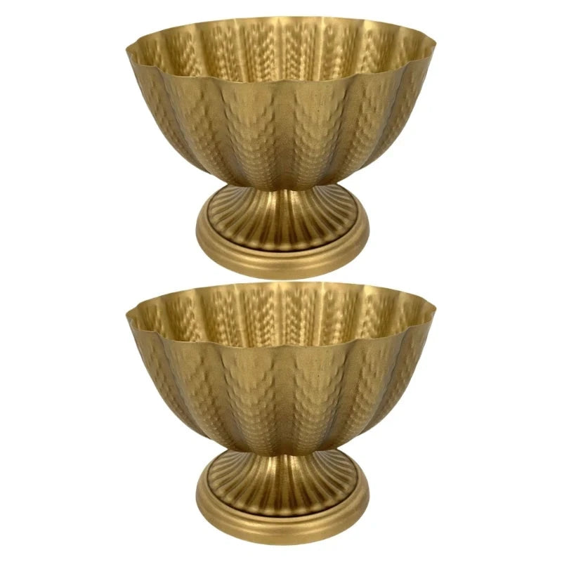 Vintage Iron Compote Bowl Vases for Wedding Centerpieces Small Set of 2 Good Vibrations