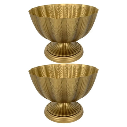 Vintage Iron Compote Bowl Vases for Wedding Centerpieces Small Set of 2 Good Vibrations