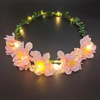 Wedding Party Crown Glowing Flower Headband LED Light Wreath Garland Decoration Women Girl Birthday Favor Luminous Hairband Good Vibrations