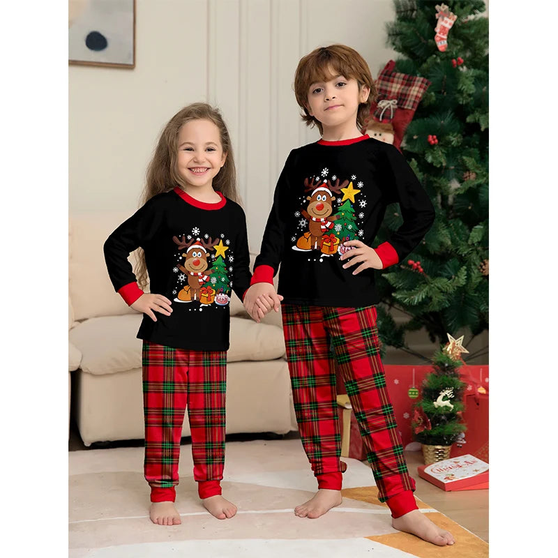 2025 Christmas Outfit Pajamas Family Matching Adult Kids News Xmas Pyjamas Clothes Set Baby Rompers Casual Sleepwear Family Look Good Vibrations