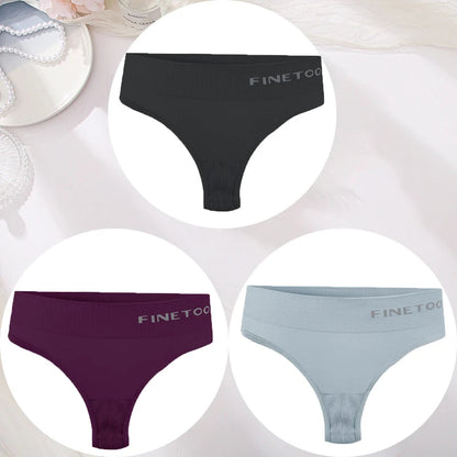 3PCS/Set Women's Panties Sexy Underwear FINETOO Large Size Thong Women Seamless Panties High Waist Girls Thongs M-2XL Good Vibrations