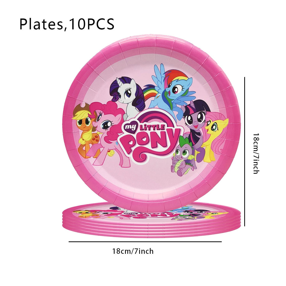My Little Pony themed children's birthday party supplies, girls' first birthday tablecloth, tableware, paper cups, flag-raising Good Vibrations