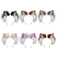Womens Lolita Plush Hair Ornaments Animal Cat Ears Hair Halloween Party Hair Hoops Anime Cosplay Fancy Props GOOD Vibrations