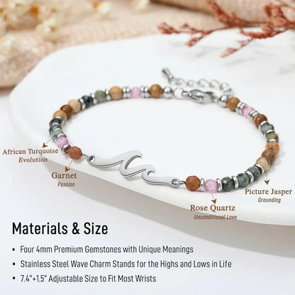 Friend Gifts for Women, Sister Gift, Friendship Bracelets, Wave Bestie Best Friend Birthday Christmas Stocking Stuffers Bracelet Good Vibrations