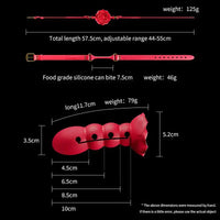 Silicone Rose Mouth Gag Extender Ball Oral Fixation Erotic Toys PU Harness Strap Belt Bdsm Bondage Costume Face Mask Adult Games GOOD Vibrations
