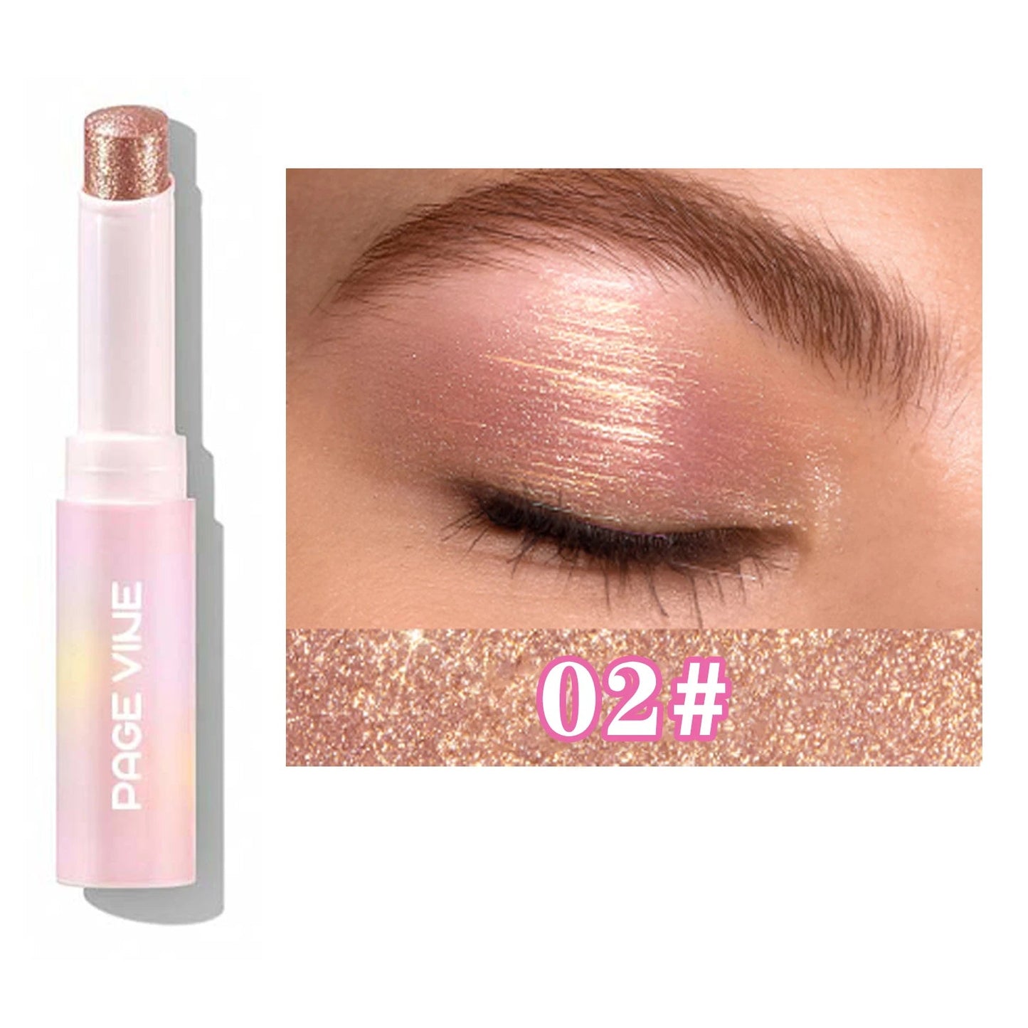 Jelly Eyeshadow Highlight Stick, Glitter Shimmer Long-Lasting High Pigment, Valentine's Day Party Beach Travel Holiday Good Vibrations