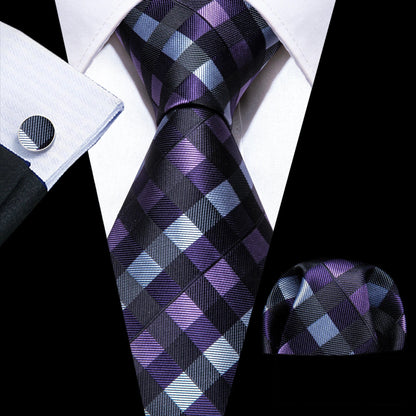 Mens Tie Ivory Red Green Blue Pink Geometric Solid Ties Hanky Cufflinks Set Necktie Formal Wedding Dinner Party Good Vibrations
